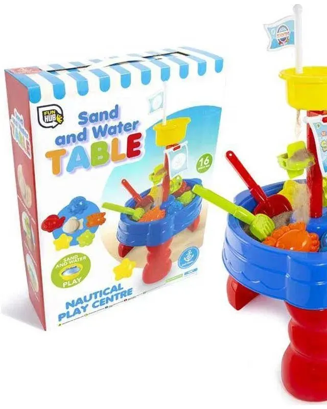 Pibi Sand And Water Table with Toys 16 Pieces Age-3 Years & Above