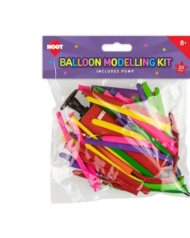 Hoot Assorted Colour Balloon Modelling Kit 30 Pack