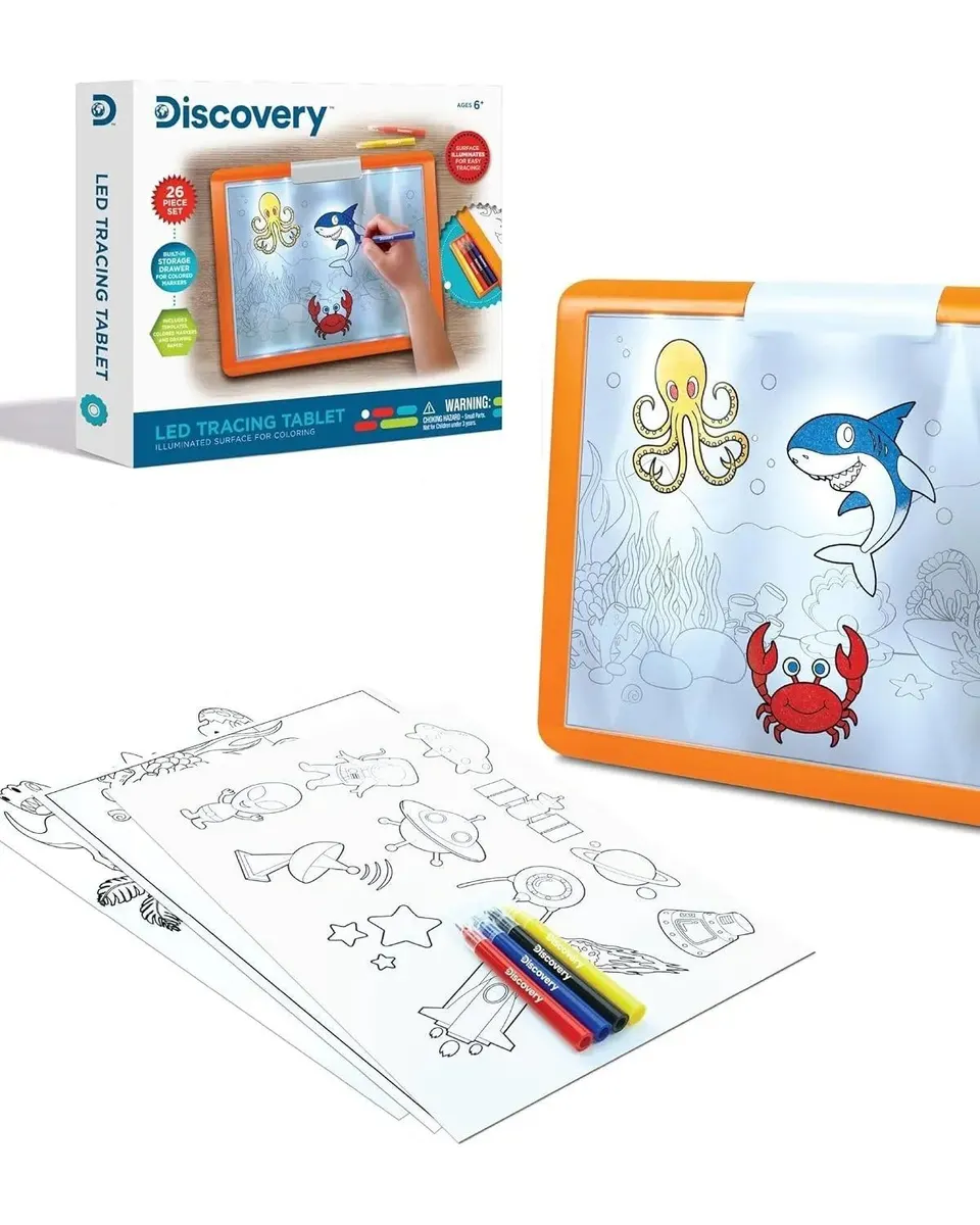 Discovery Toy Kids Tracing Tablet Led - Marker Version Orange Age- 3 Years & Above