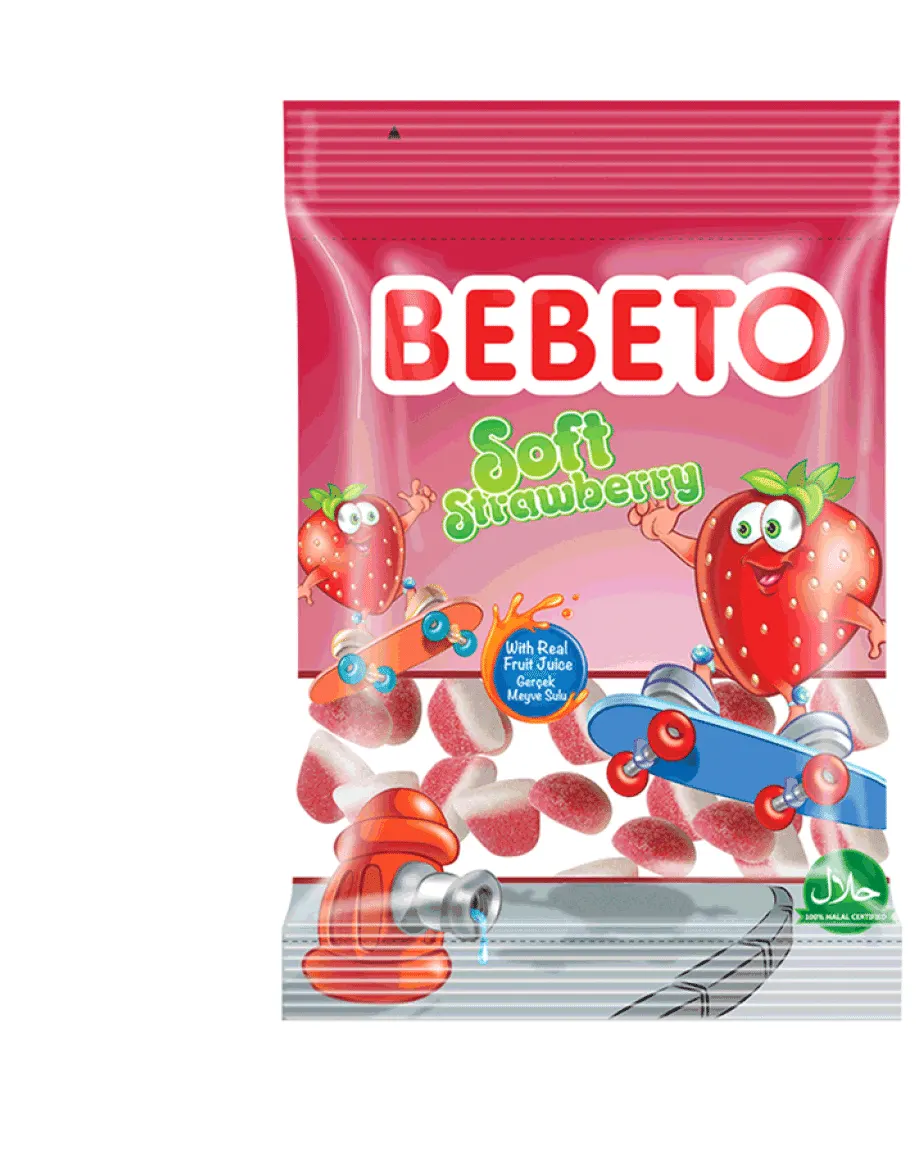 Bebeto Gummy Candy Soft Strawberry 18G Age- 3 Years & Above