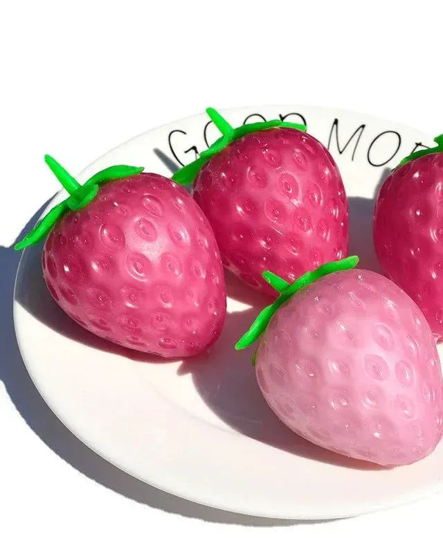 Pibi Strawberry Fidget Squishy Toy 8.5X5.7Cm Multicolor Assorted Pack of 1 Age- 3 Years & Above