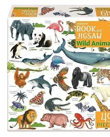 Wild Animals Usborne Book And Jigsaw Puzzles