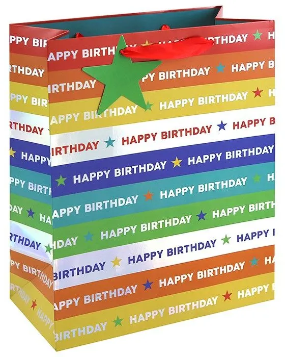 Eurowrap Holo Birthday Medium Gift Bag