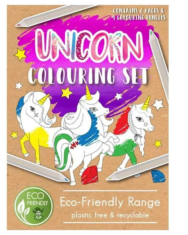 Pibi Colouring Set Eco-Friendly Unicorn A6 14 X 10 Cm Age-3 Years & Above