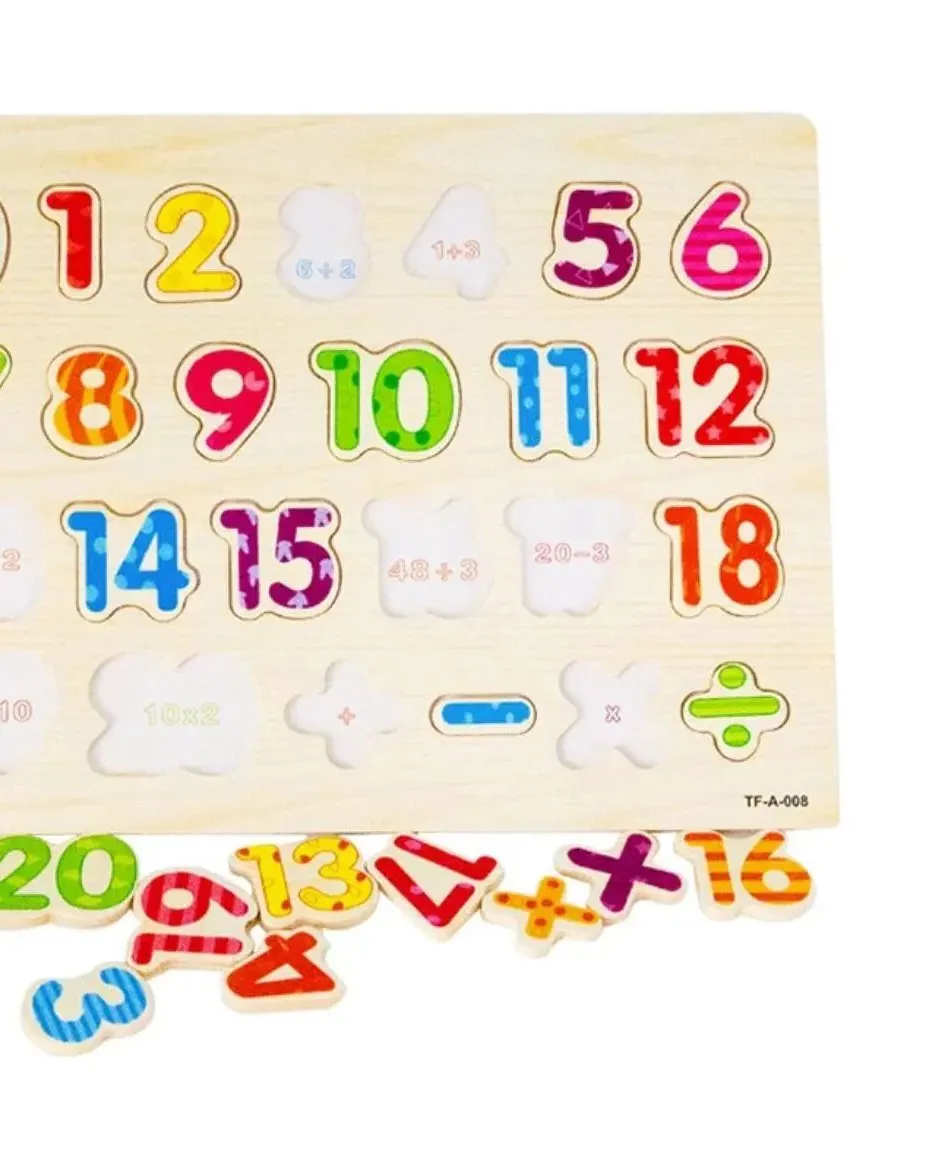 Acool Toys Wooden Numbers Digital Early Education Puzzle Pack of 28 Multicolor Age- 3 Years & Above