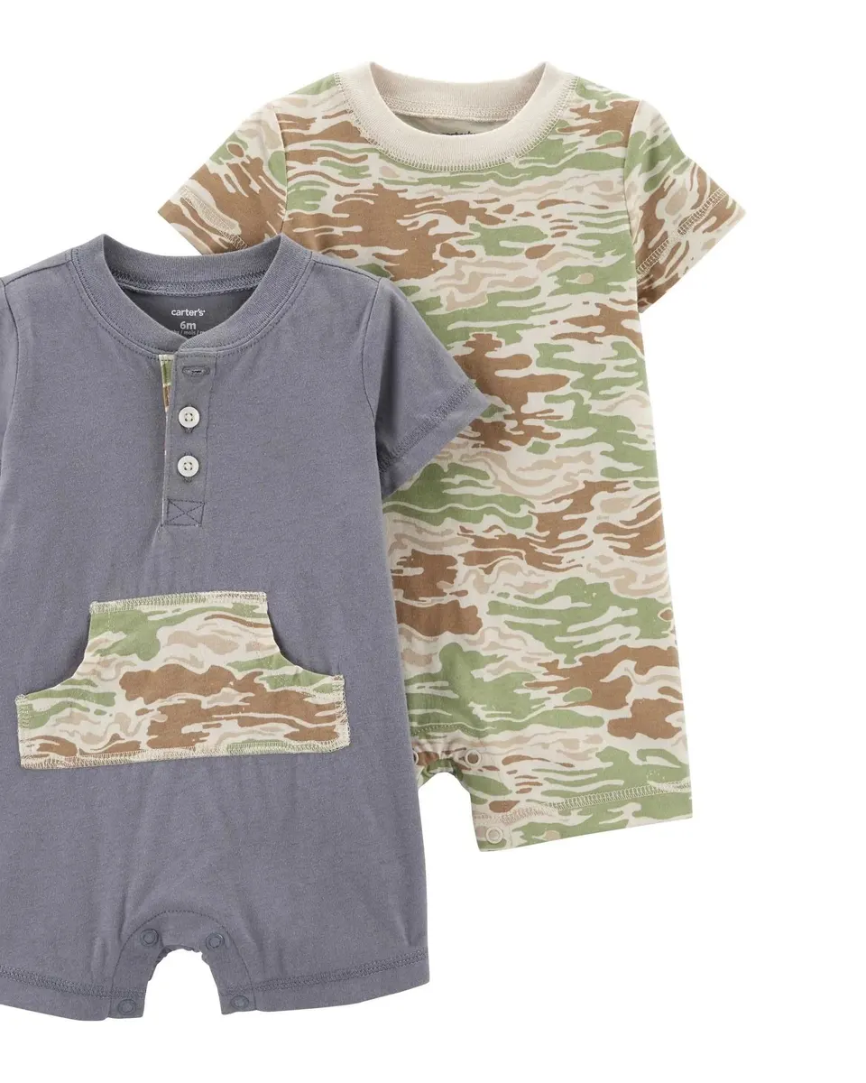 Carter's Infant Boys 2-Pack Camo Rompers Multicolor1N083410