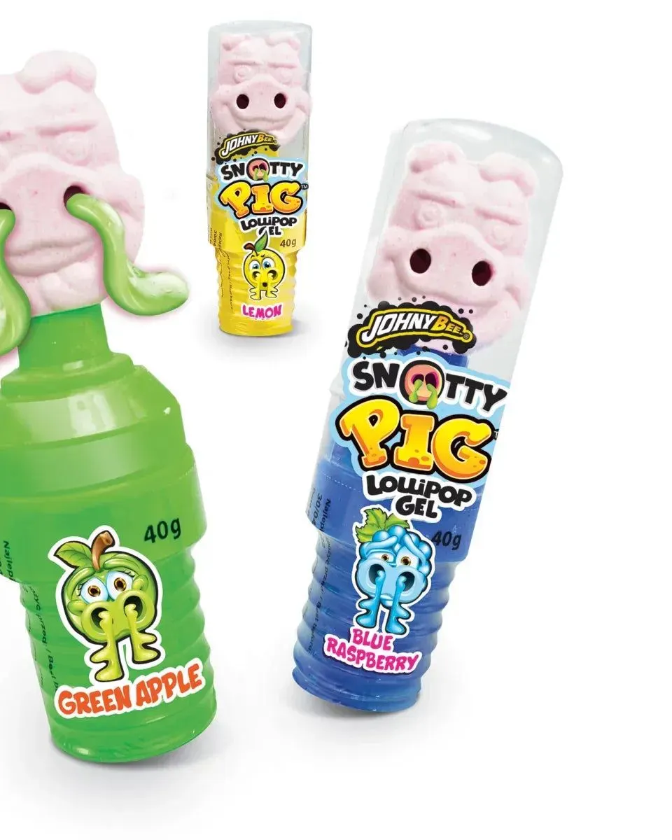 Johnny Bee Snotty Pig Lollipop & Gel Candy 40G Age- 3 Years & Above