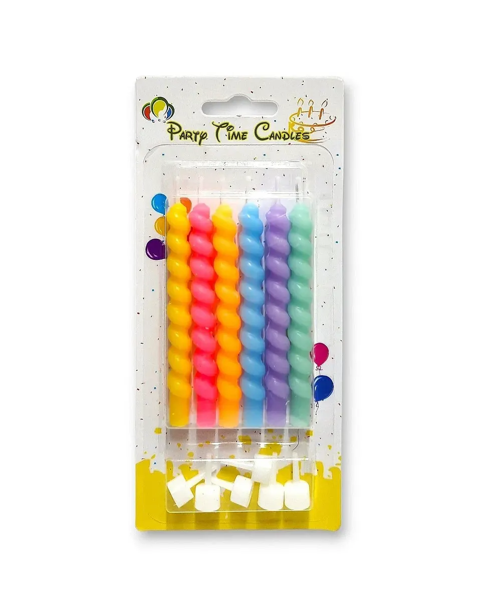 Party Time Spiral Colorful Candle 13234 Assorted