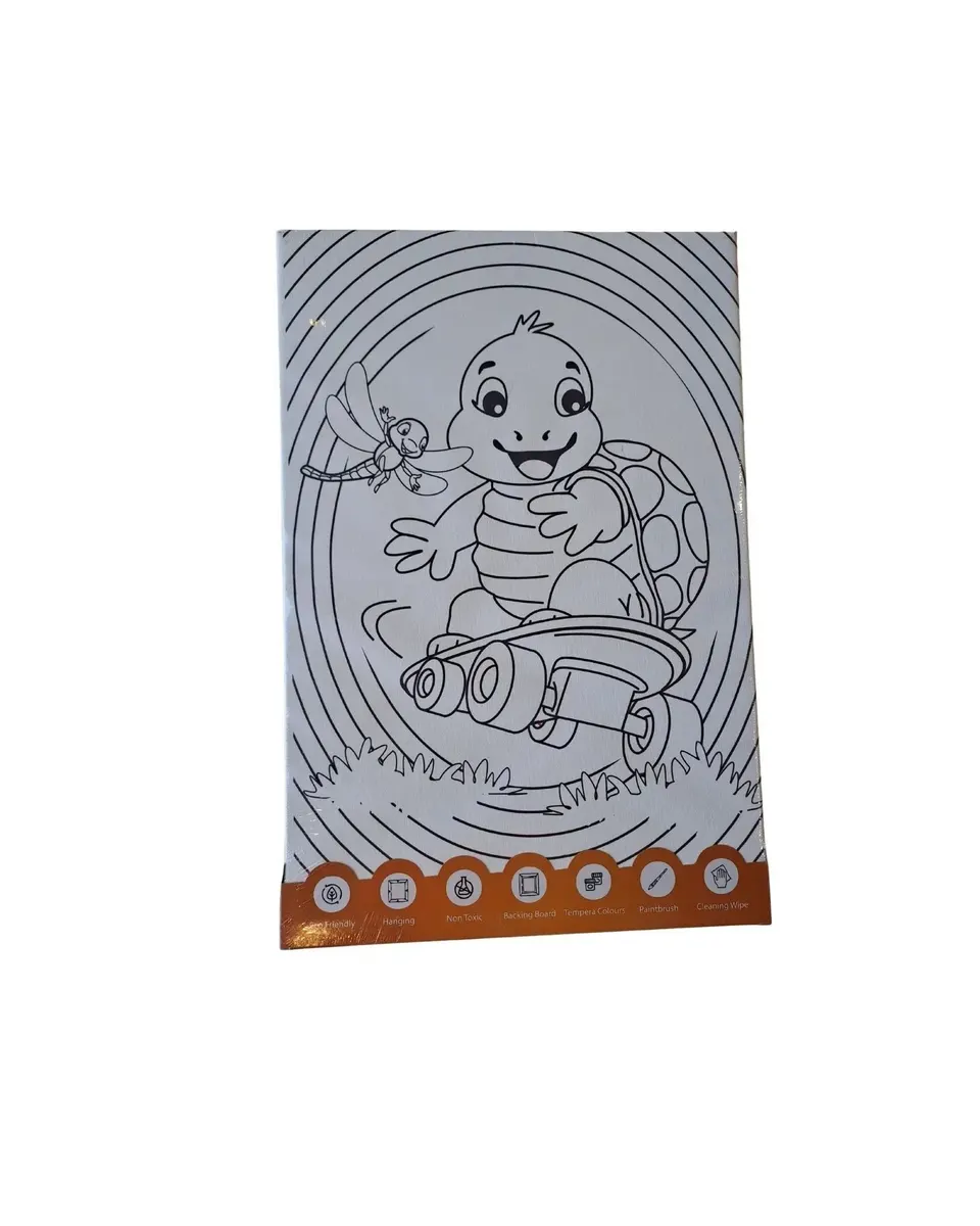 Oyster Play Tortoise Coloring Canvas Board Paint Set Large Age-3 Years & Above