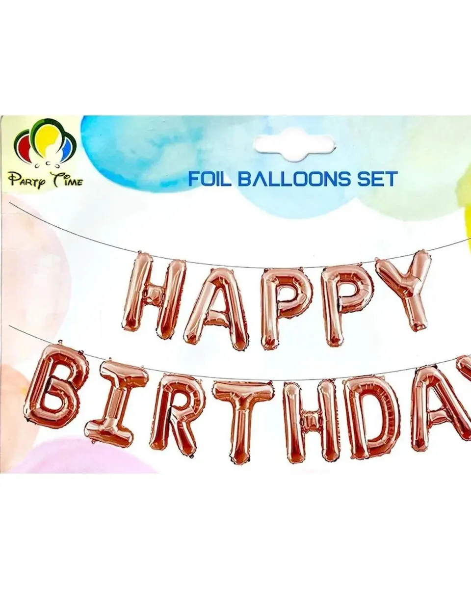Party Time Foil Balloon Set Rose Gold 433- 13Pcs