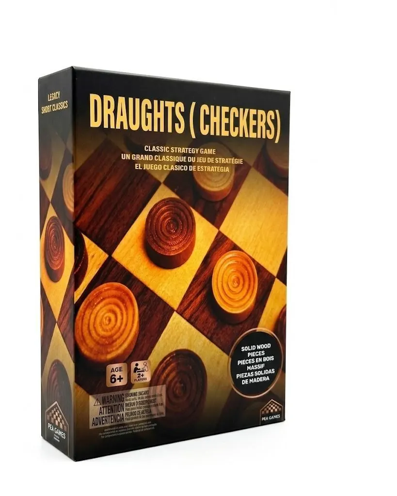 Checkers Game Wooden Version Classic Wooden Board Game for Kids & Family, Strategy Indoor Game, Age- 5 Years & Above