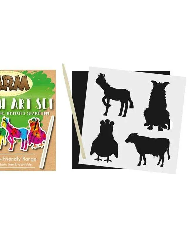 Pibi Magic Colour Scratch Eco Set Mini Farm 8.5 X 8.5 Cm Age-3 Years & Above