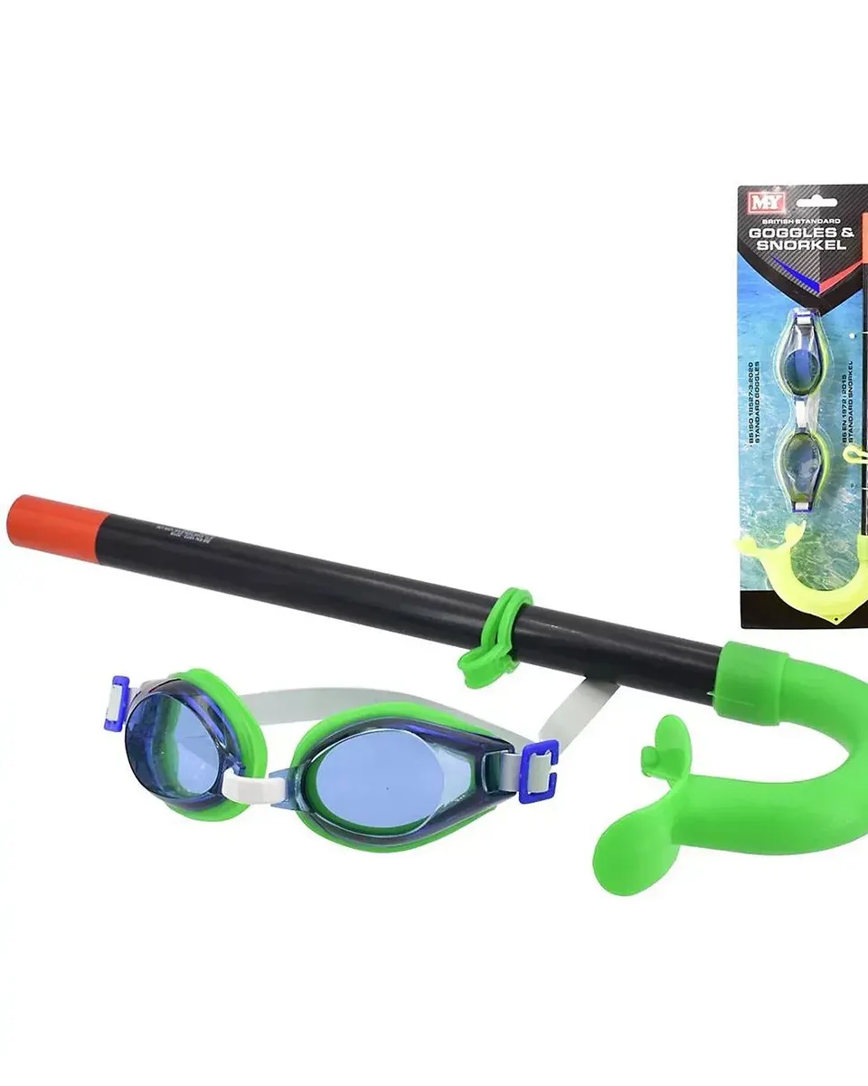 M.Y British Standard Goggle & Snorkel Set - Green, Yellow or Orange