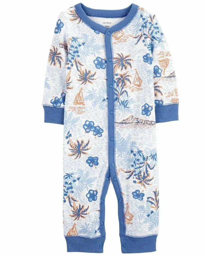 Carter's Infants Boys Tropical Snap Up Cotton Footless Sleep & Play One Piece 1N726510