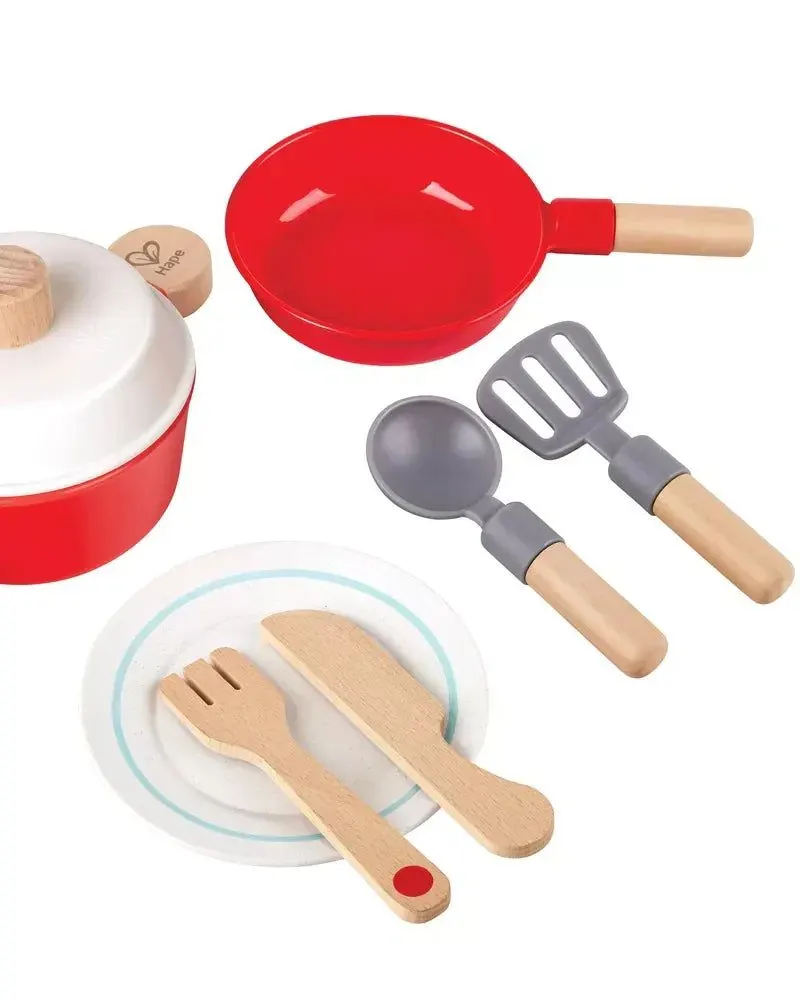 Hape Little Chef Cook & Serve Kids Roleplay Set (8 Pieces) Multicolor Age- 3 Years & Above