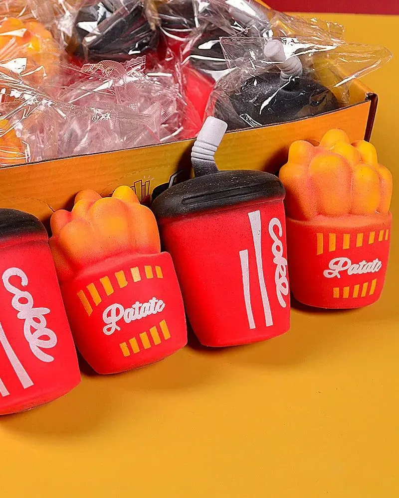 Pibi Coke & Fries Fidget Squishy Toy 11.5X6.5Cm Multicolor Assorted Pack of 1 Age- 3 Years & Above