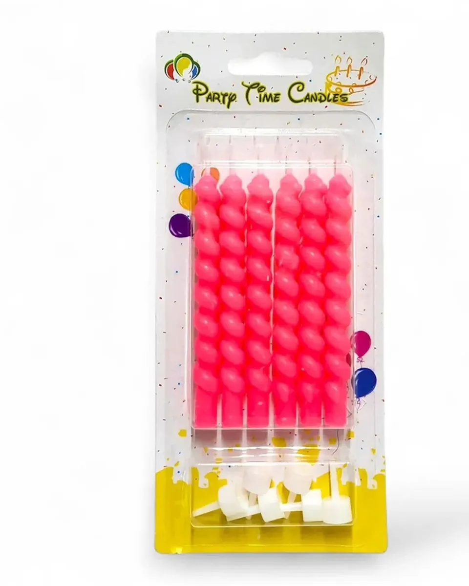 Party Time Spiral Colorful Candle Pink 13236