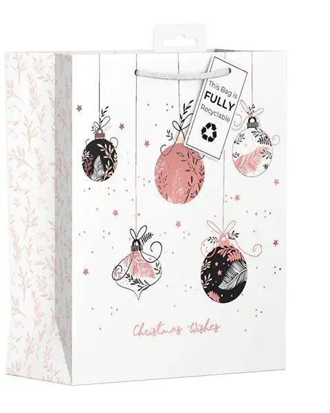 Giftmaker Christmas Rose Baubles Gift Bag Medium Age- Newborn & Above