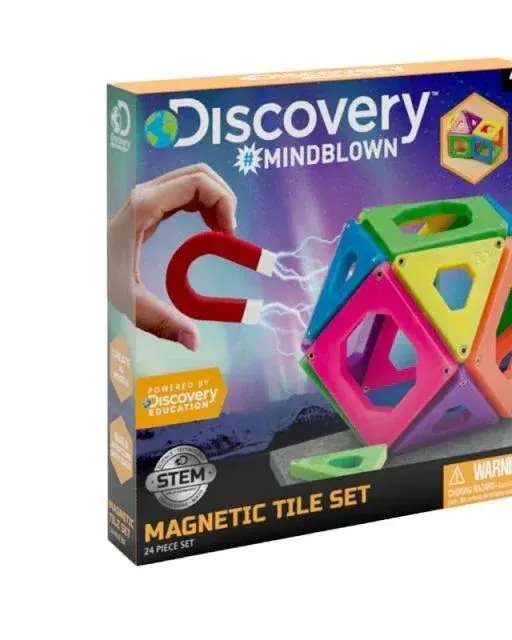 Discovery Toy Magnetic Tiles 24 Piecess Multicolour Age- 4 Years & Above