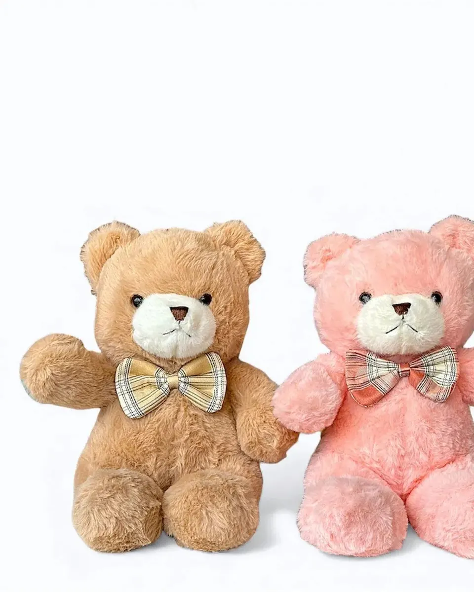 Pibi Cute & Supersoft Teddy bear Plush Toy 30cm Pink/Brown Age - Newborn & Above