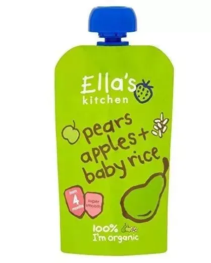 Ella's Kitchen Organic Pears Apples Baby Rice 120 Grams #EK106 Age- 4 Months & Above