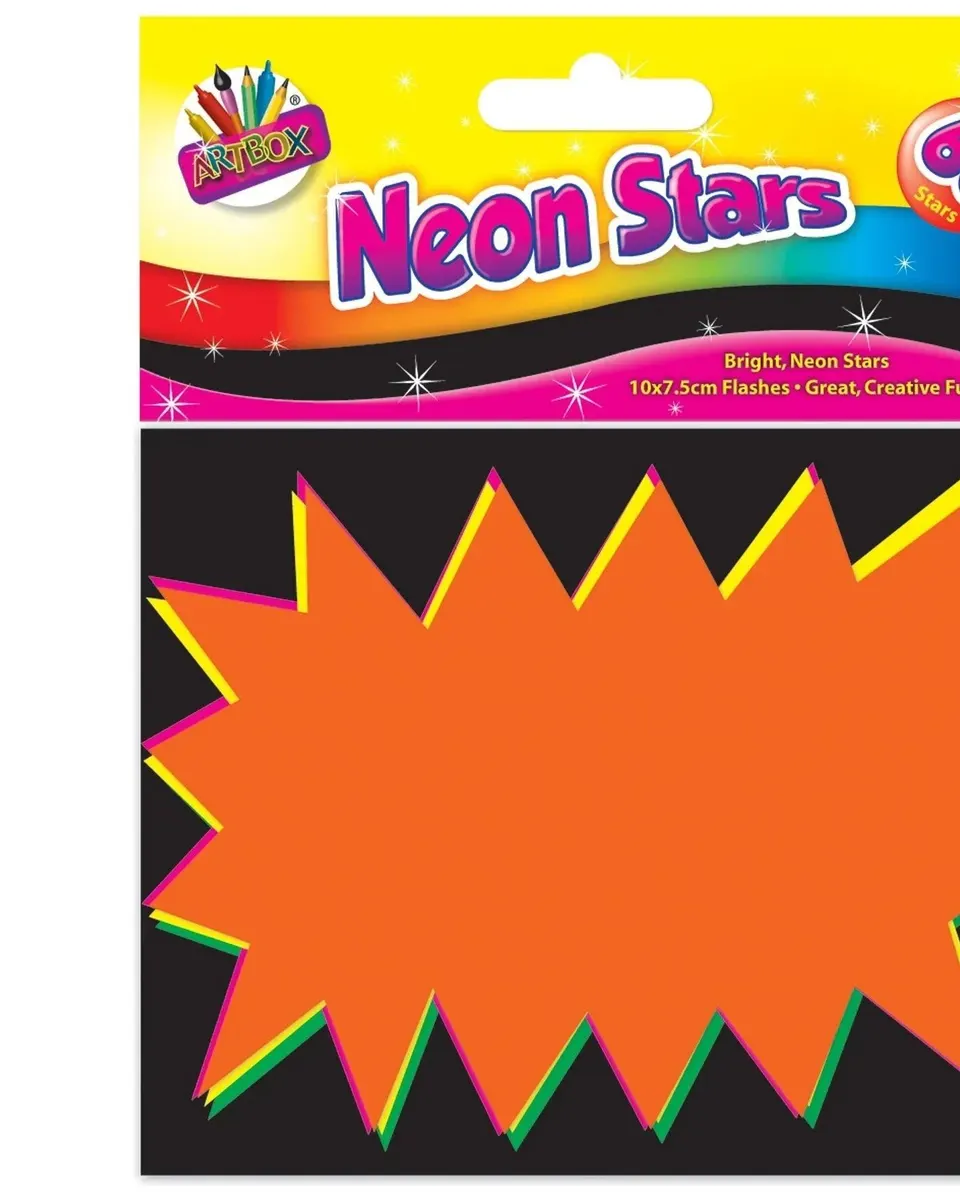 Artbox Fluorescent Neon Flashes 10Cm X 7.5Cm 60Pc Age-3 Years & Above