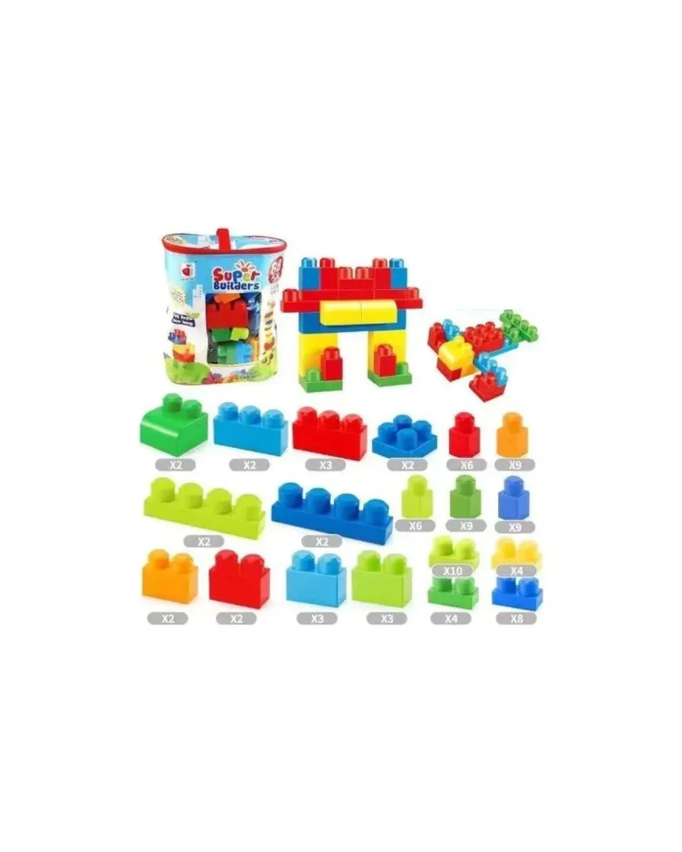 Pibi Super Builders Large Assembly Blocks 88 Pcs Multicolor Age-18 Months & Above