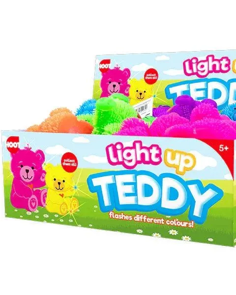 Hoot Light-Up Teddy Bear Assorted Colours Cdu Age-3 Years & Above