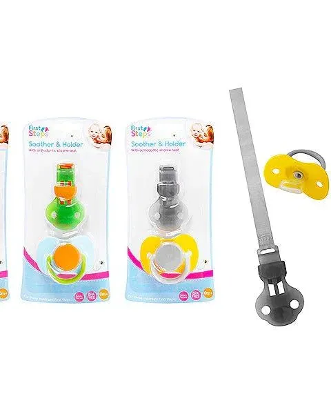 Pibi First Steps Soother & Holder Assorted Colours Age- 6 Months & Above