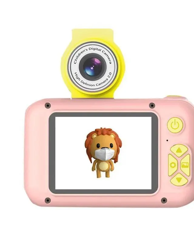 Pibi Kids 2.4 inch Front And Rear Dual Mini Camera Pink/Yellow Age- 3 Years & Above