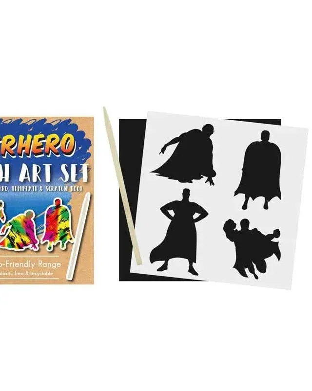 Pibi Magic Colour Scratch Eco Set Mini Super Hero 8.5 X 8.5 Cm Age-3 Years & Above