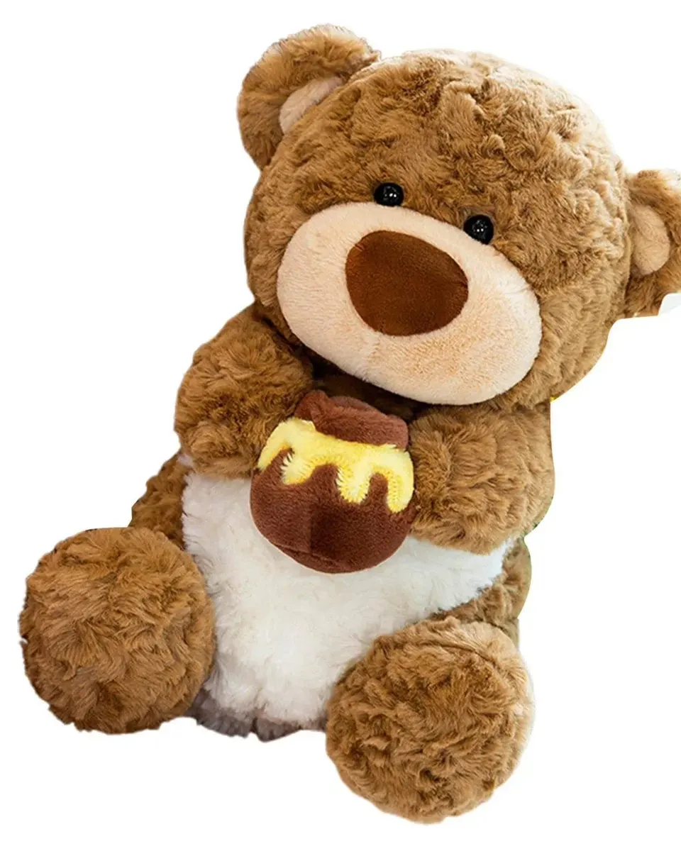 Pibi Cute & Supersoft Teddy bear 22cm White/Brown Age - Newborn & Above