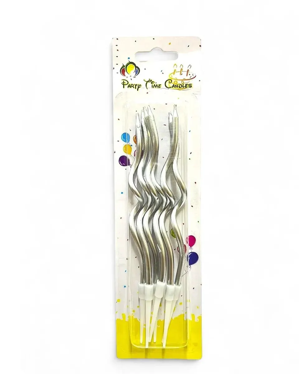 Party Time Ahoo1 Silver Decor Candle 13220