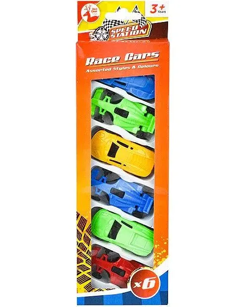 Red Deer Toys Assorted Race Cars 6 Pack Age-3 Years & Above