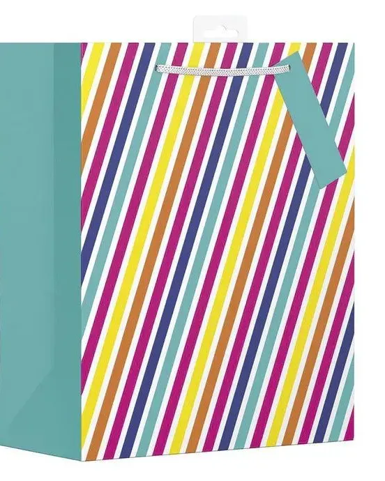 Giftmaker Rainbow Stripes Gift Bag Large